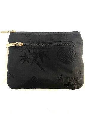 Red Blossom Black Quilted Wallet - Cosmetic Pouch!